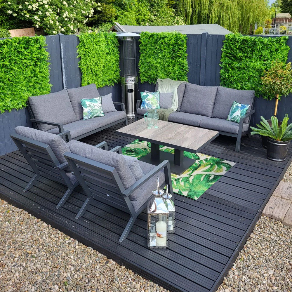 Triton Outdoor Sofa Set with Raising Table - Grey | Vila - NTC Homes, Inc.