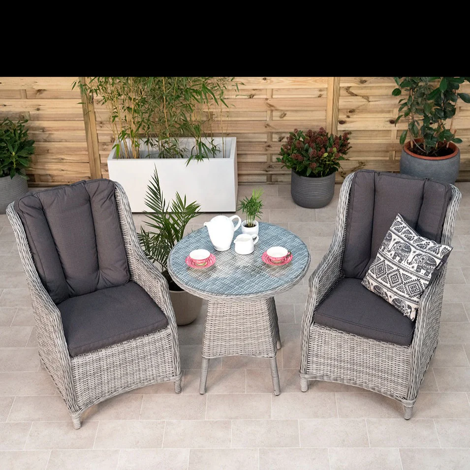 Wingback Outdoor Bistro Set in Grey - Club by Harbo - NTC Homes, Inc.