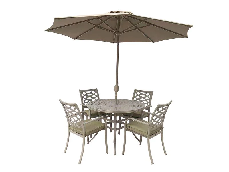 Buxton Outdoor Cast Aluminium 4 Seat Round Dining Set | Hartman - NTC Homes, Inc.