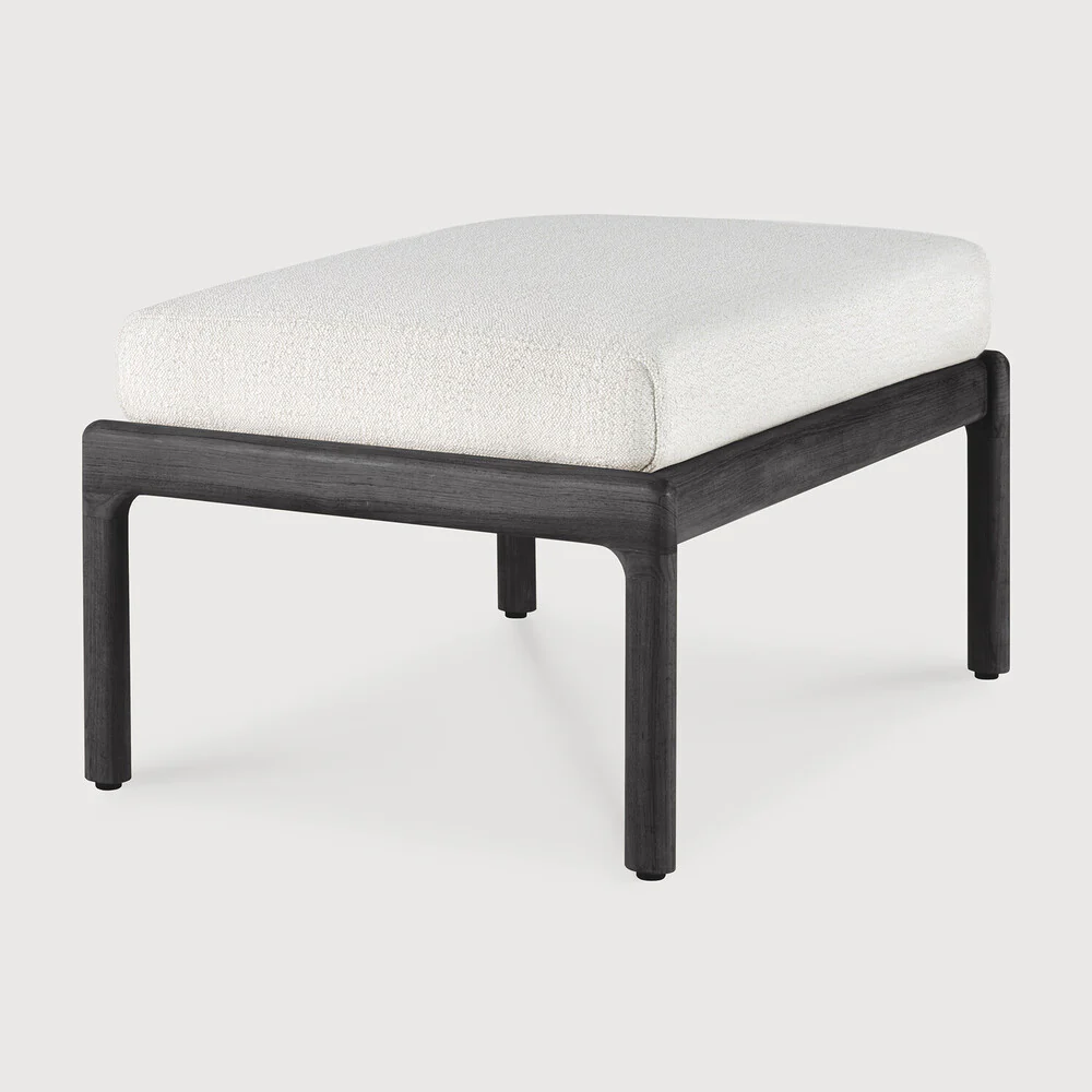 Jack Outdoor Footstool - Teak Black Off White - NTC Homes, Inc.