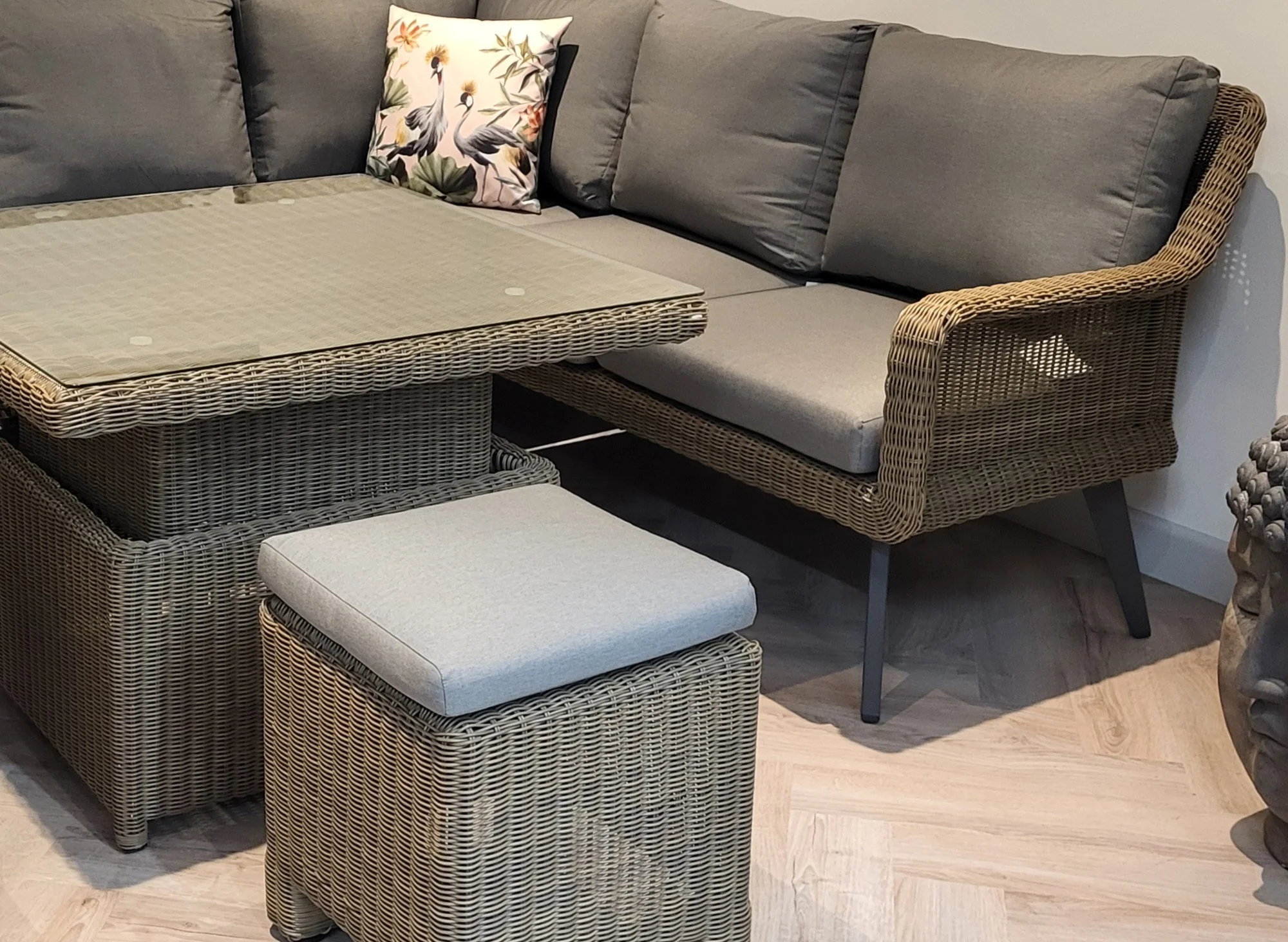 Memphis Compact Cosy Dining Corner in Taupe by 4 Seasons Outdoor - NTC Homes, Inc.