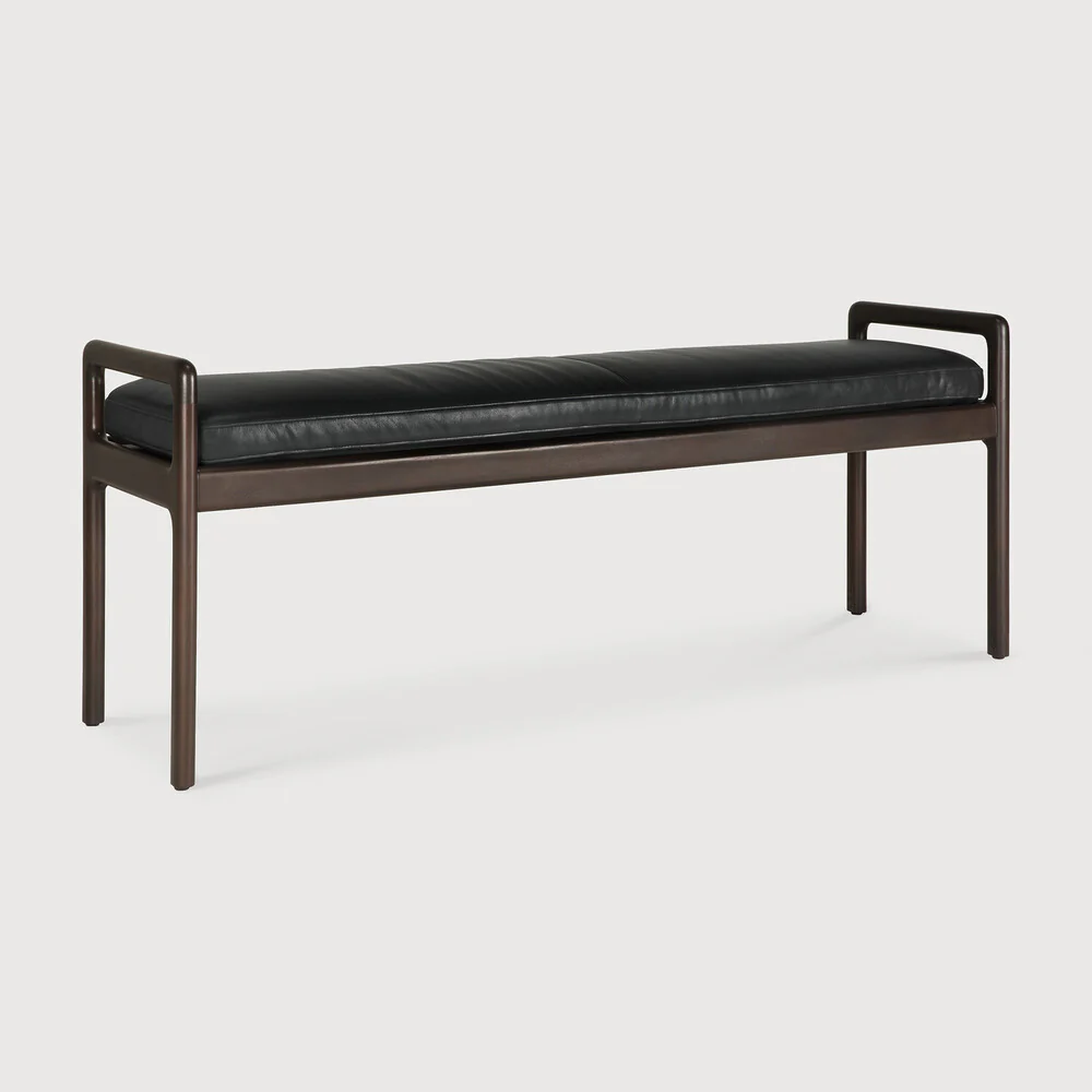 Jack Bench - Black Leather - NTC Homes, Inc.