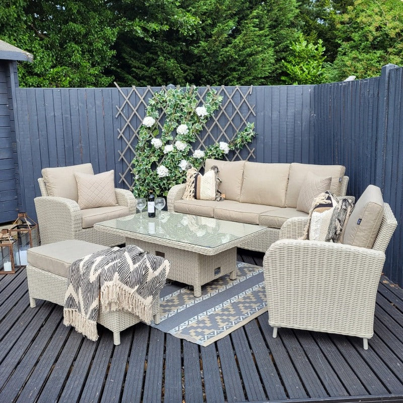 Outdoor Lounge with Adjustable Table - Haven Pebble By Harbo - NTC Homes, Inc.
