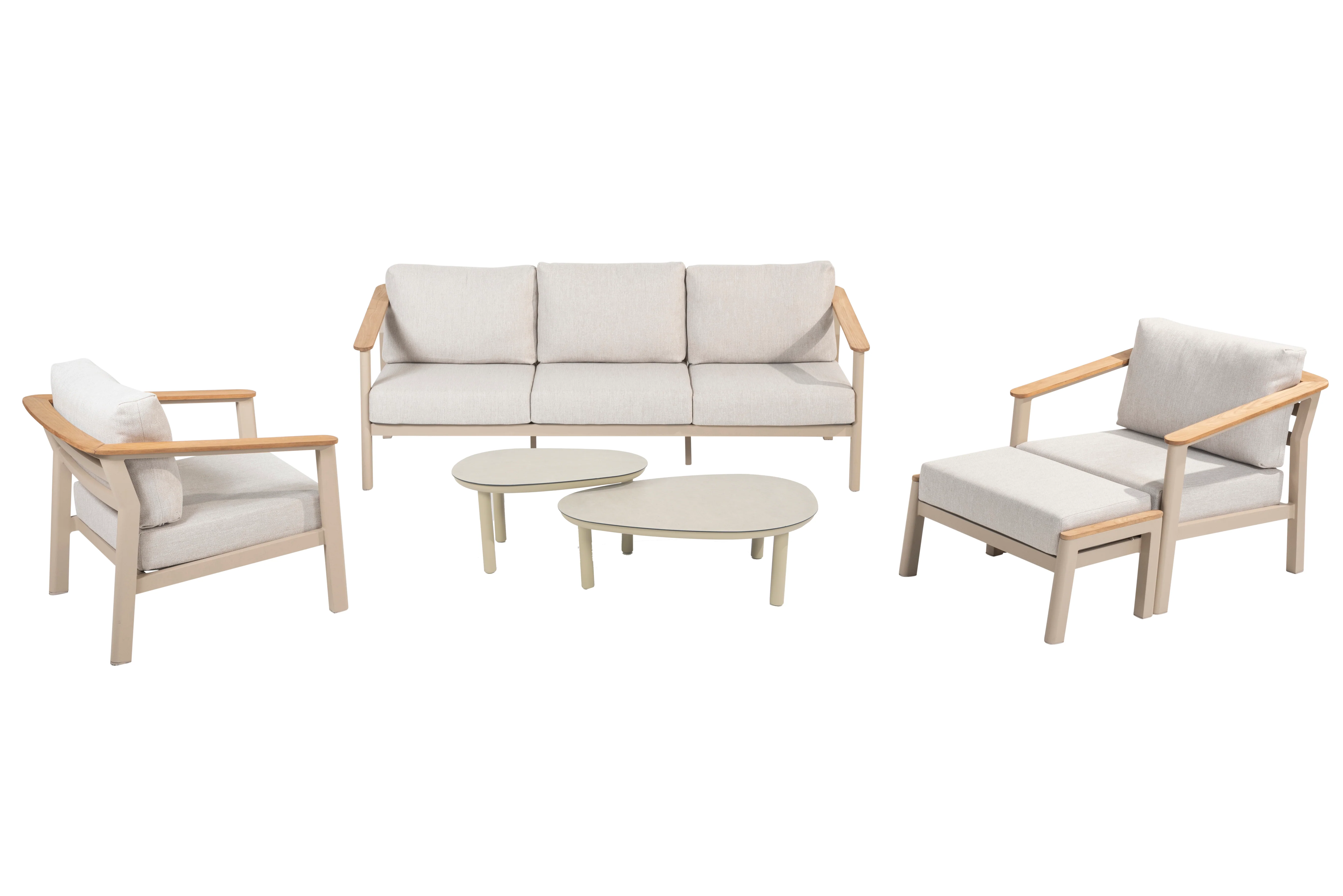 Olivia Outdoor Lounge Set with Monroe Tables & Footstool by 4 Seasons Outdoor - NTC Homes, Inc.