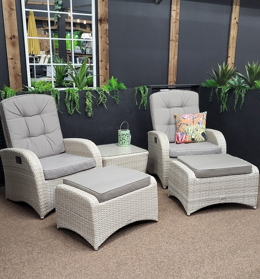 Outdoor Reclining Bistro Set in Natural | Bowness By Vila - NTC Homes, Inc.