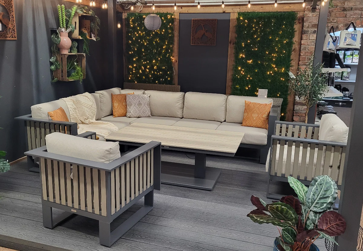 Bologna Modular Outdoor Corner Sofa Set - Adjustable Table & 2 Chair | Garden Impressions - NTC Homes, Inc.