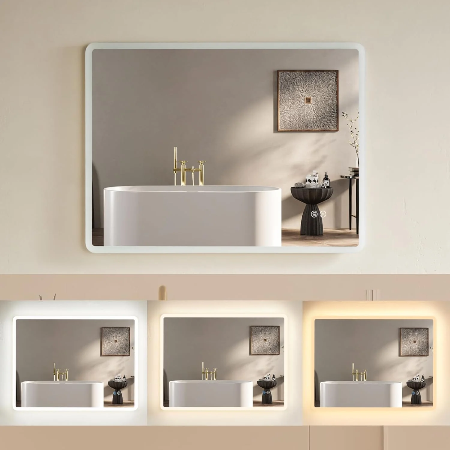 HOROW M5070S LED Badspiegel mit Beleuchtung - NTC Homes, Inc.