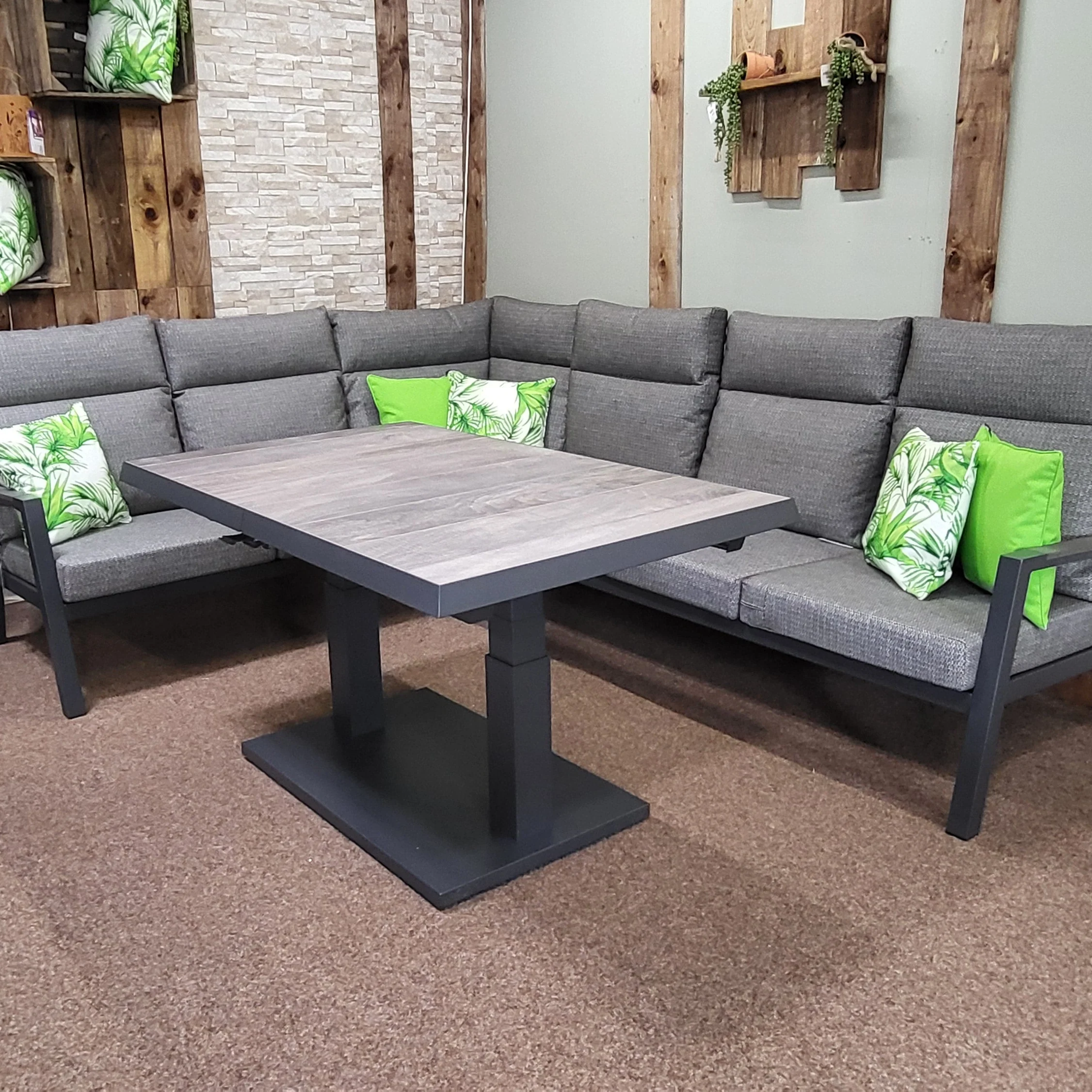 Atlas High Backed Outdoor Corner with Extending and Raising Table | Vila - NTC Homes, Inc.
