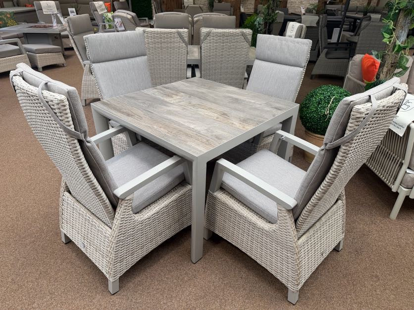 Kendal 4 Seat Outdoor Reclining Dining Set All Weather in Natural | Vila - NTC Homes, Inc.