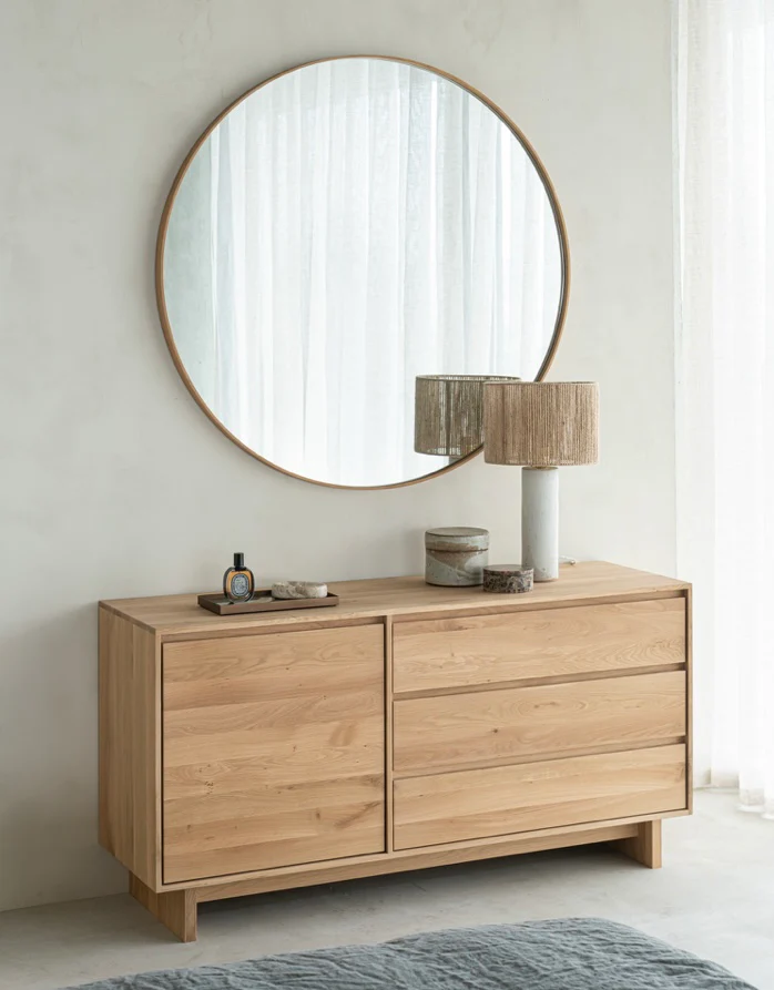 Oak Layers Wall Mirror - NTC Homes, Inc.