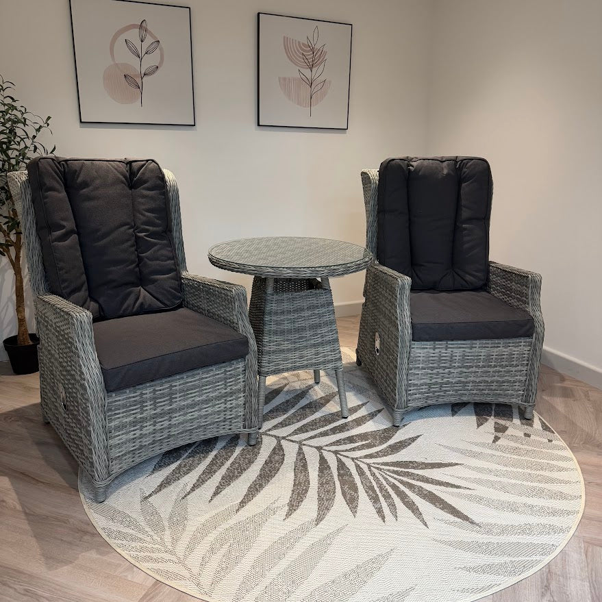 Reclining Wingback Outdoor Bistro - Grey Club By Harbo - NTC Homes, Inc.