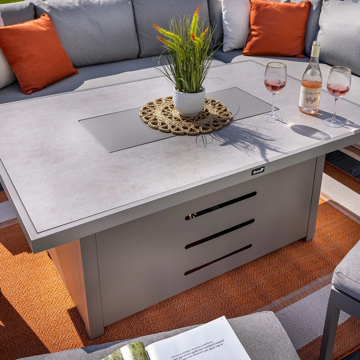 Rio Outdoor Rectangle Gas Firepit Table | Hartman - NTC Homes, Inc.