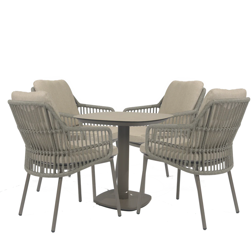 Alicante 4 Seat Dining Set with Manolo Table in Terre | 4 Seasons Outdoor - NTC Homes, Inc.
