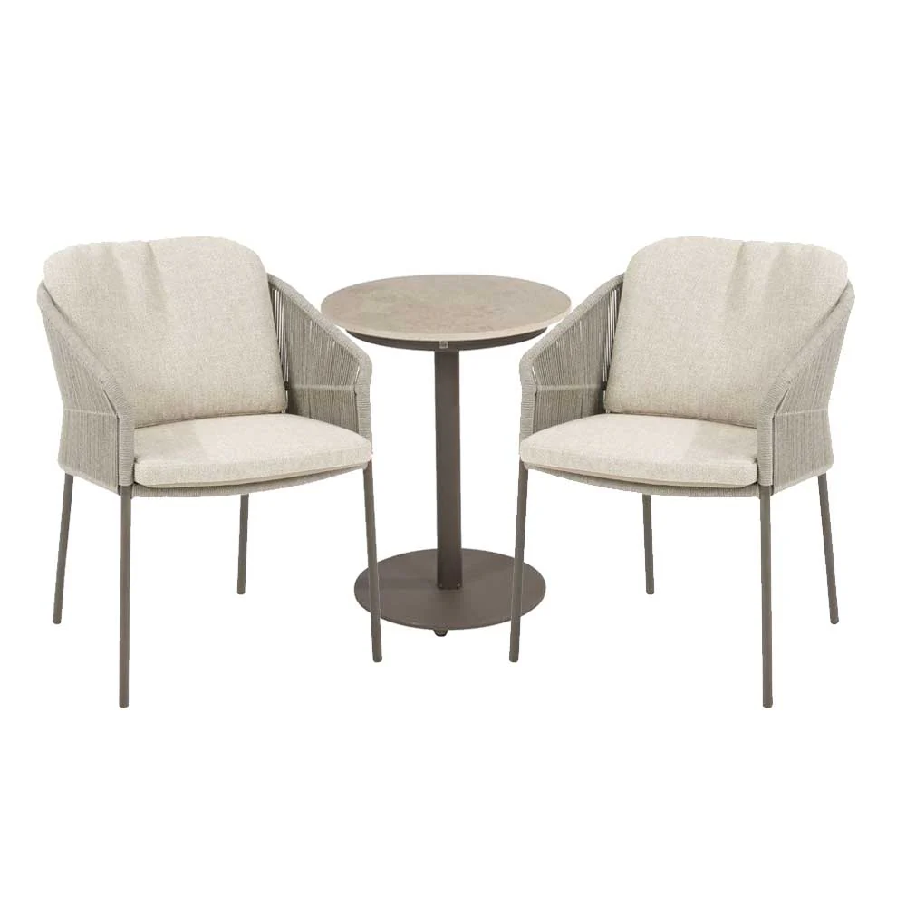 Florence Outdoor Bistro in Terre with Boaz side table | 4 Seasons Outdoor - NTC Homes, Inc.