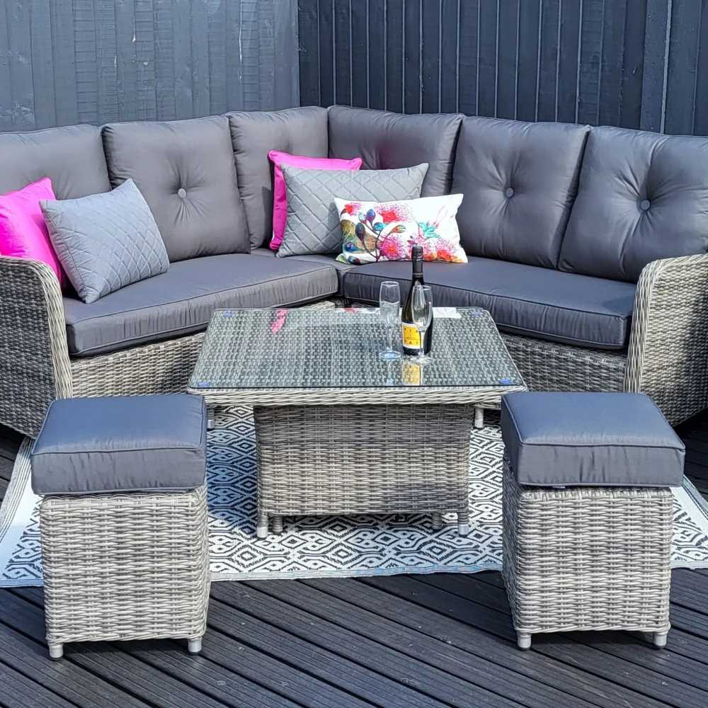 Seville Compact Corner with Adjustable Table in Grey | Katie Blake (Free Cover) - NTC Homes, Inc.