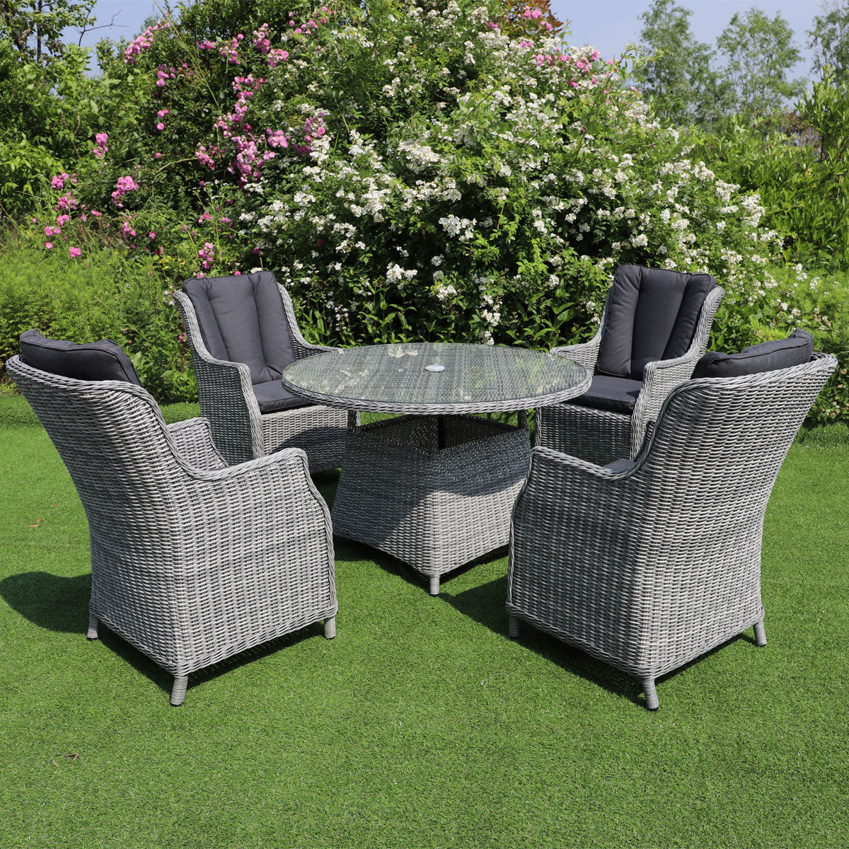 Outdoor 4 Seat Dining Set in Grey - Club by Harbo - NTC Homes, Inc.