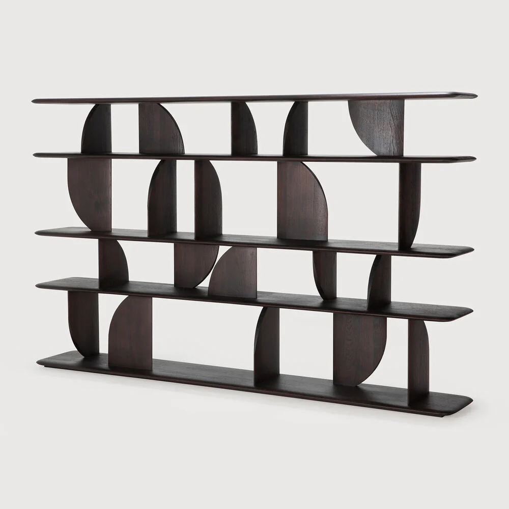 Geometric Rack Teak Dark Brown - NTC Homes, Inc.