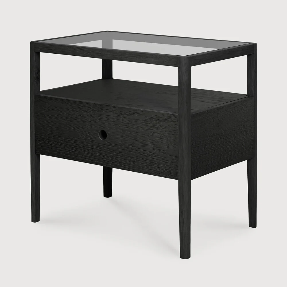 Oak Spindle Bedside Table - Black - NTC Homes, Inc.