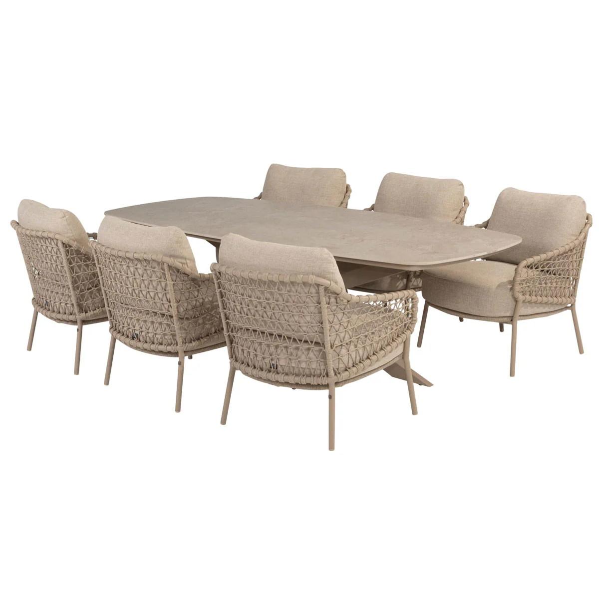 Sardinia 6 Seat Outdoor Dining Set with Nevada Table | 4 Seasons Outdoor - NTC Homes, Inc.