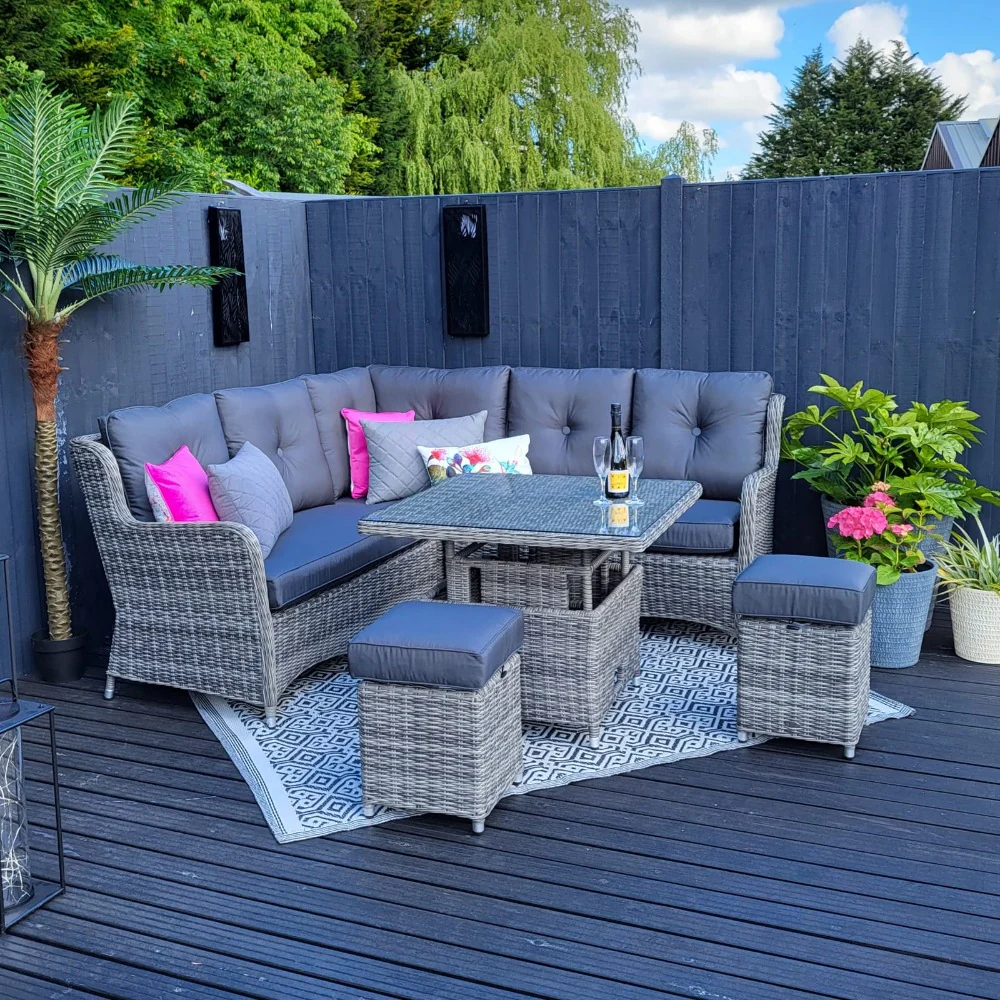 Seville Compact Corner with Adjustable Table in Grey | Katie Blake (Free Cover) - NTC Homes, Inc.